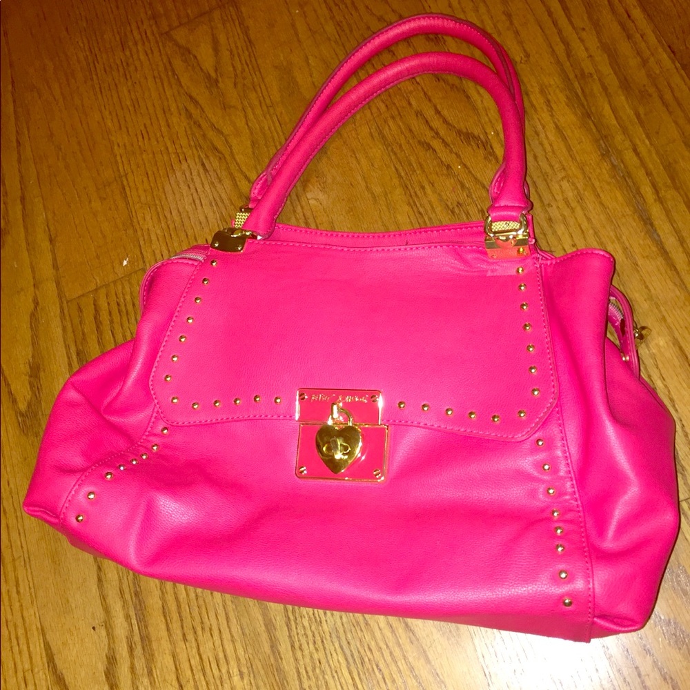 Hot Pink Betsey Johnson Faux Leather Purse